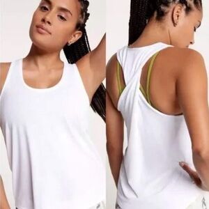 Calia Woman’s Twisted Back‎ Tank Top, White, XL